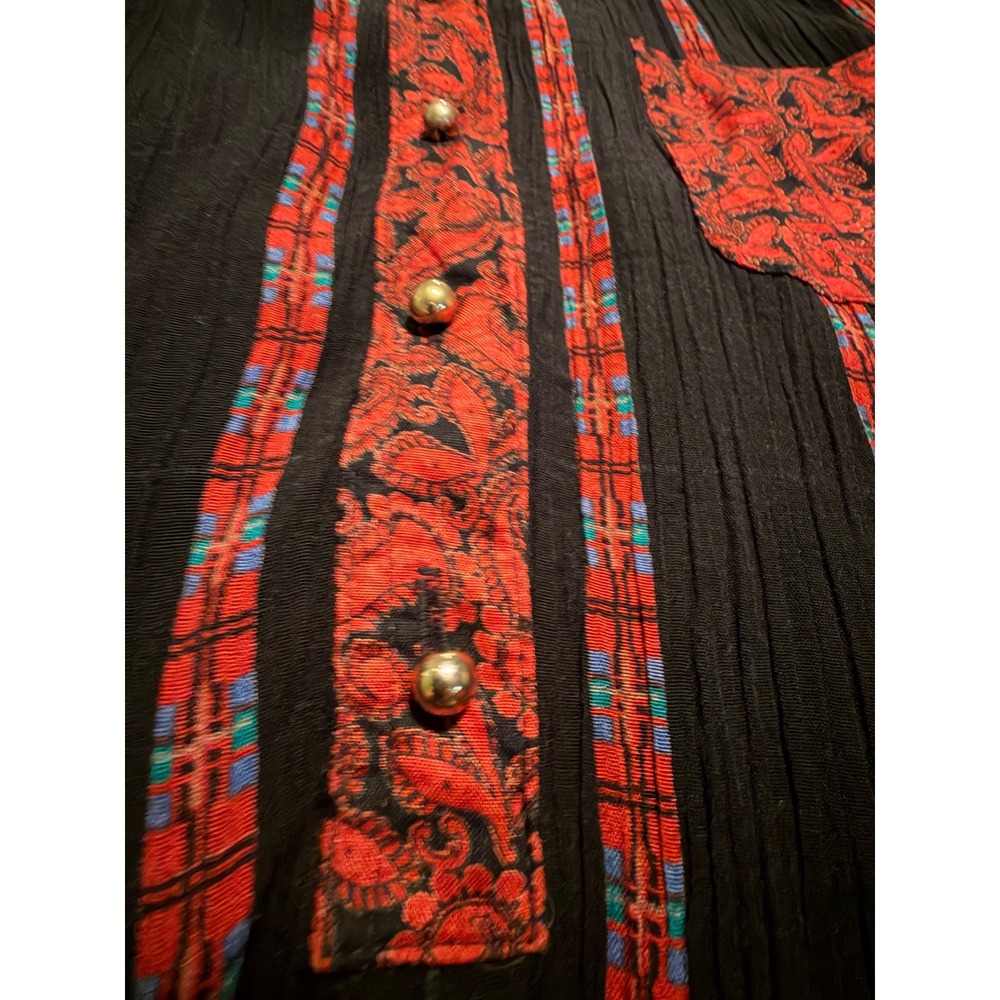 VINTAGE Dress Black/Red Carole Little for Saint-Tropez West 1980's